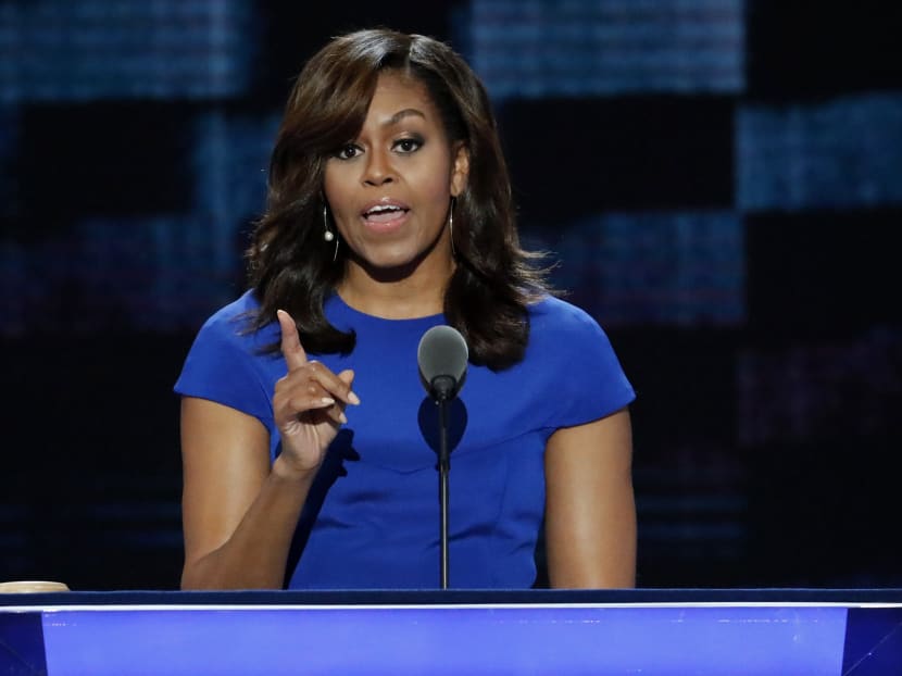 First lady Michelle Obama speaks during the first day of the Democratic National Convention in Philadelphia on July 25, 2016. Photo: AP