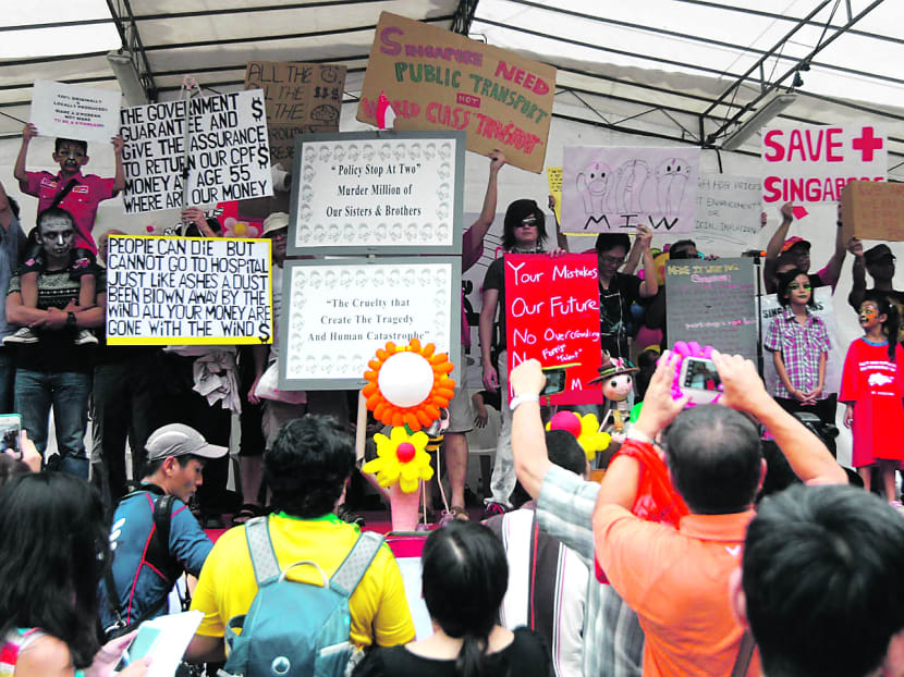 A protest, and a picnic, in the park