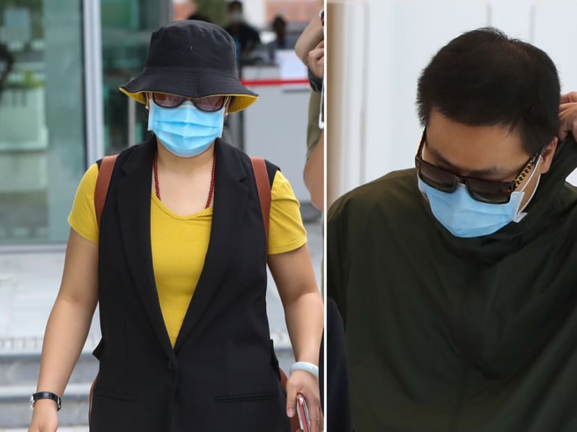 Chinese nationals Shi Sha (left) and Hu Jun (right) face charges under the Infectious Diseases Act. Photo: Raj Nadarajan/TODAY