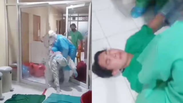 泰国前线医护人员工作量增加 一名医护人员疲劳过度昏倒