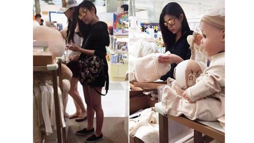 Michelle Chen spotted shopping for pink baby items