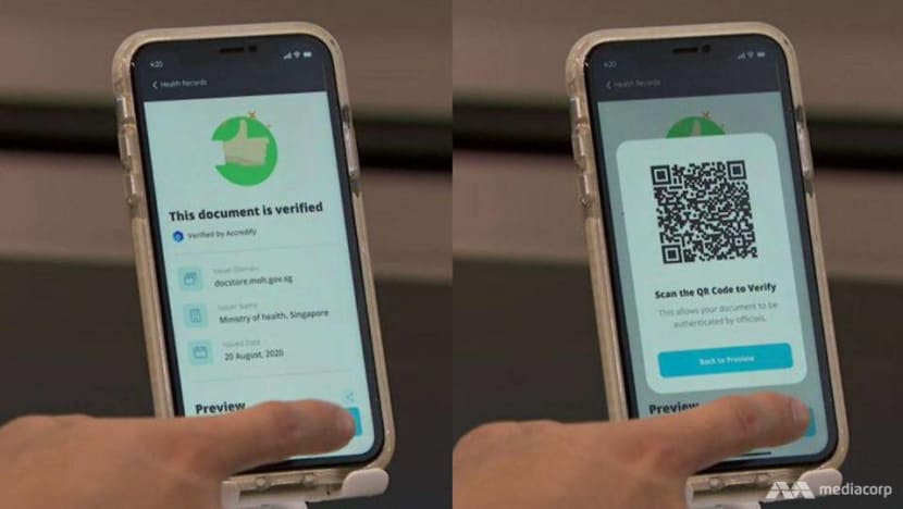 Singapore firms trialling use of digital health passports to verify travellers’ COVID-19 test results Singapore firms trialling use of digital health passports to verify travellers’ COVID-19 test results