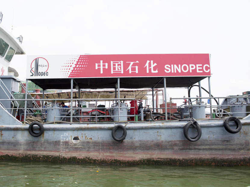 Sinopec’s retail business runs China’s biggest network of fuel stations, with more than 30,000 locations, including this floating gas station in Sanya, Hainan. Photo: Bloomberg