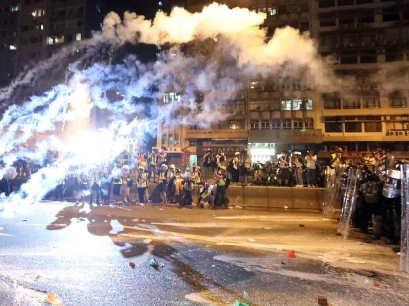 Tear gas is fired during a violent Hong Kong protest, which academic observers fear is the ‘new normal’ for law and order in the city. Tear gas is fired during a violent Hong Kong protest, which academic observers fear is the ‘new normal’ for law and order in the city.