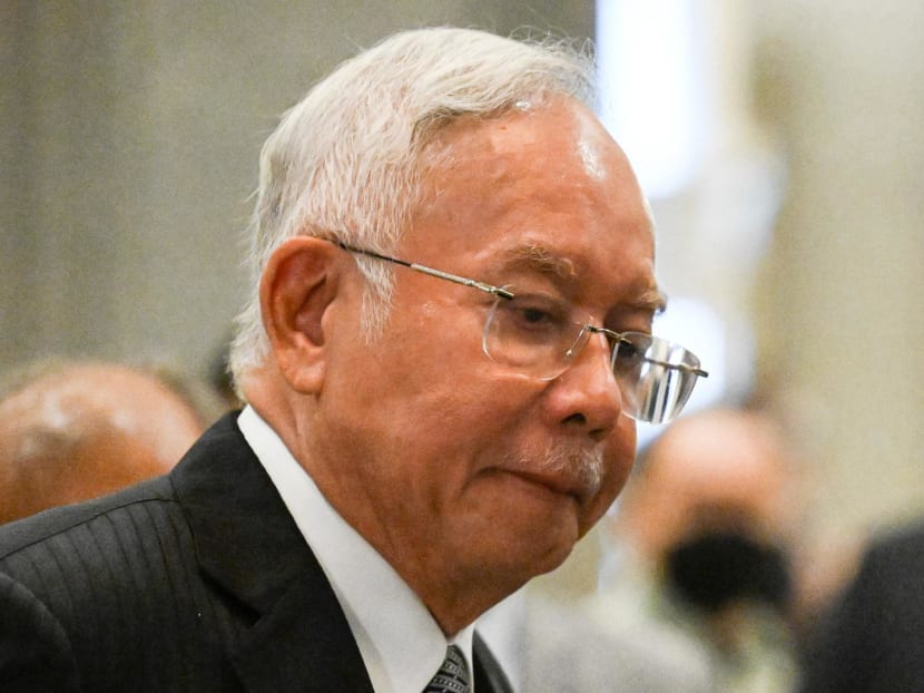 Malaysia former prime minister Najib Razak pauses after a press conference at the federal court in Putrajaya on Aug 16, 2022.