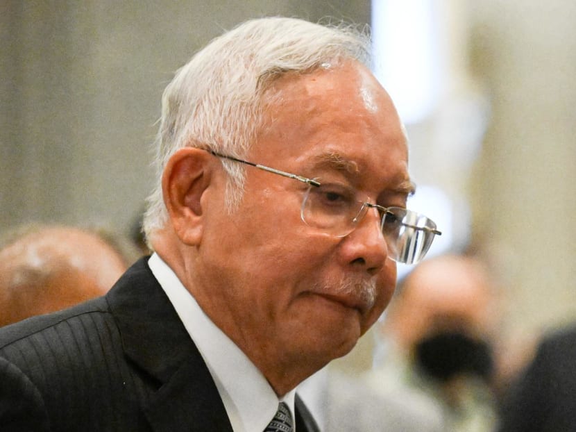 Malaysia former prime minister Najib Razak pauses after a press conference at the federal court in Putrajaya on Aug 16, 2022. Malaysia former prime minister Najib Razak pauses after a press conference at the federal court in Putrajaya on Aug 16, 2022.