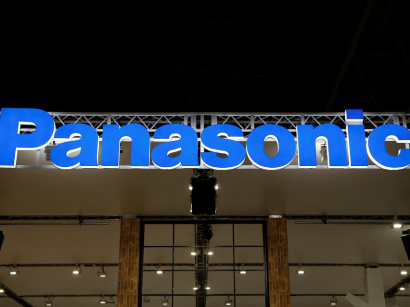 The Panasonic logo at a facility in Japan.