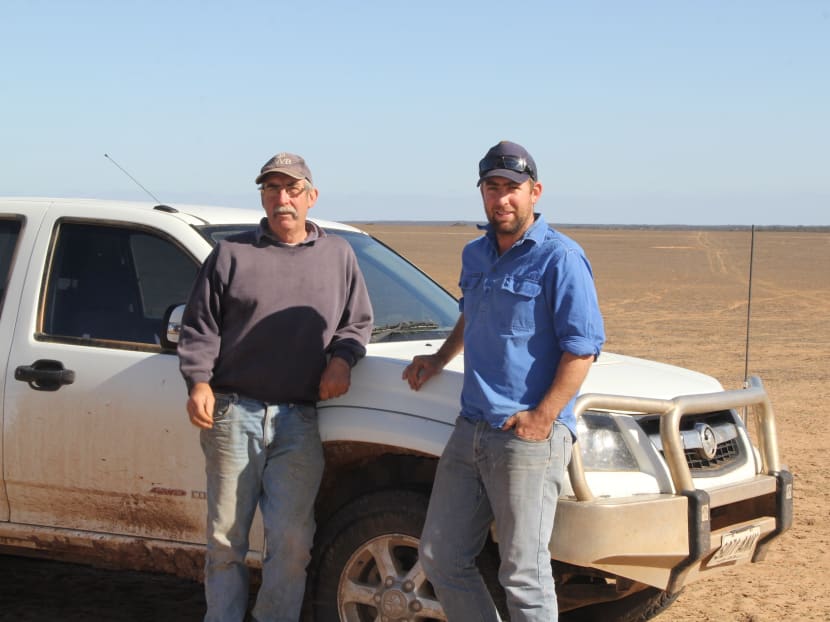 Mr Jeff (L) and Andrew (R) Baldock has volunteered a section of their land to the federal government as a potential site for a nuclear waste storage and disposal facility.