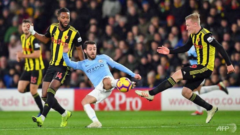 Football: Man City withstand late Watford onslaught to move five points clear Football: Man City withstand late Watford onslaught to move five points clear