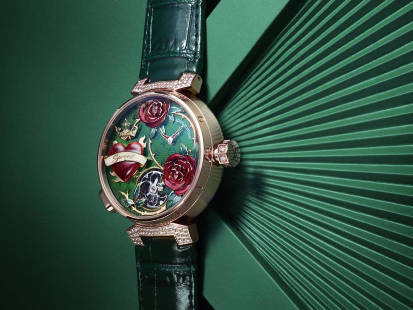 Louis Vuitton packs on the drama with a trio of watches that bloom, glower and glow