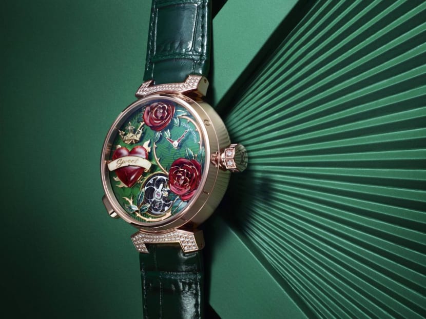 Louis Vuitton packs on the drama with a trio of watches that bloom