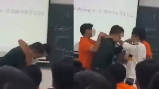 上课玩手机被没收 中国学生两次对老师“锁喉”