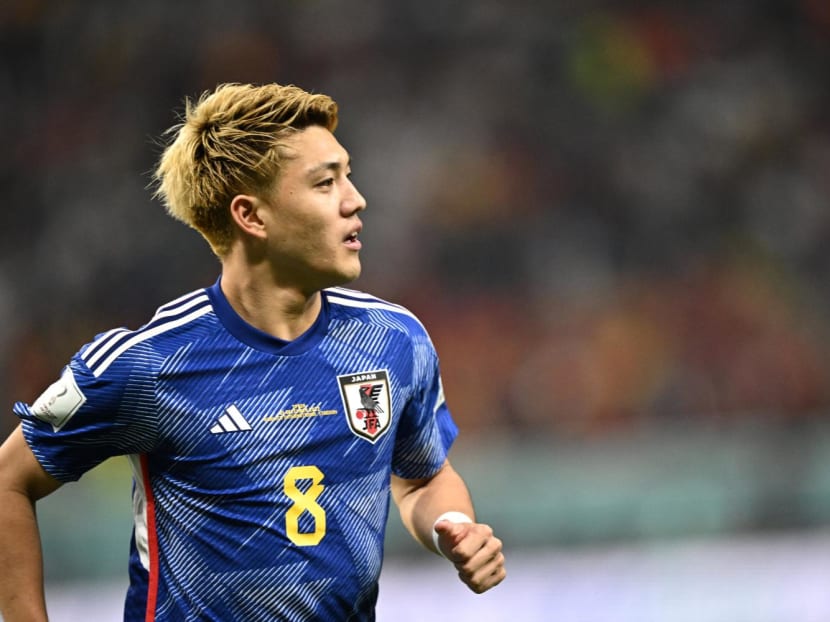 Japan's midfielder Ritsu Doan celebrates scoring his team's first goal during the Qatar 2022 World Cup Group E football match between Japan and Spain at the Khalifa International Stadium in Doha on Dec 1, 2022. Japan's midfielder Ritsu Doan celebrates scoring his team's first goal during the Qatar 2022 World Cup Group E football match between Japan and Spain at the Khalifa International Stadium in Doha on Dec 1, 2022.