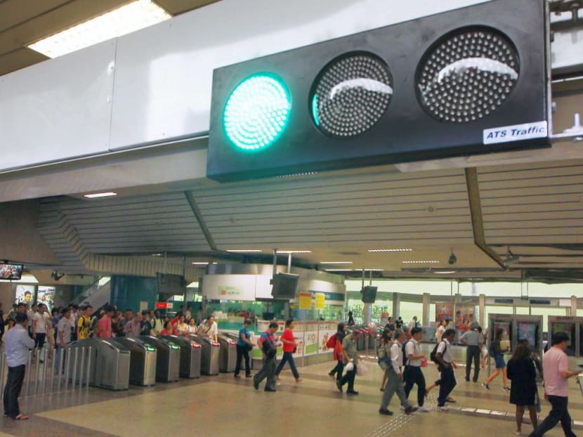A traffic light at an entrance of Ang Mo Kio station in 2014. TODAY file photo