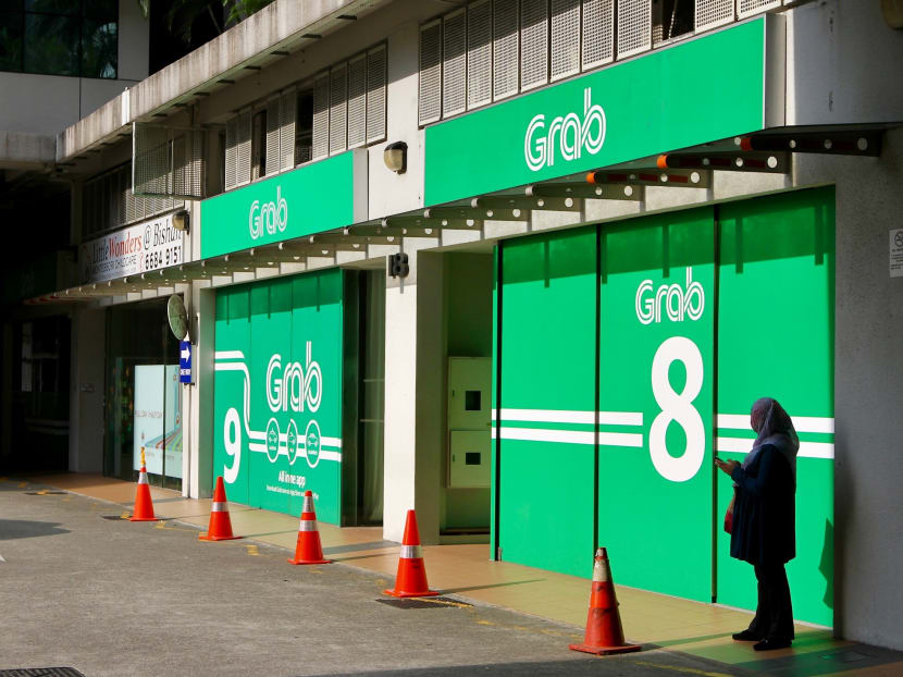 GrabCar offices at Midview City in Sin Ming, on Thursday, July 5,  2018. The recent merger between Grab and Uber was seen by the Competition and Consumer Commission of Singapore as a breach of anti-trust laws.