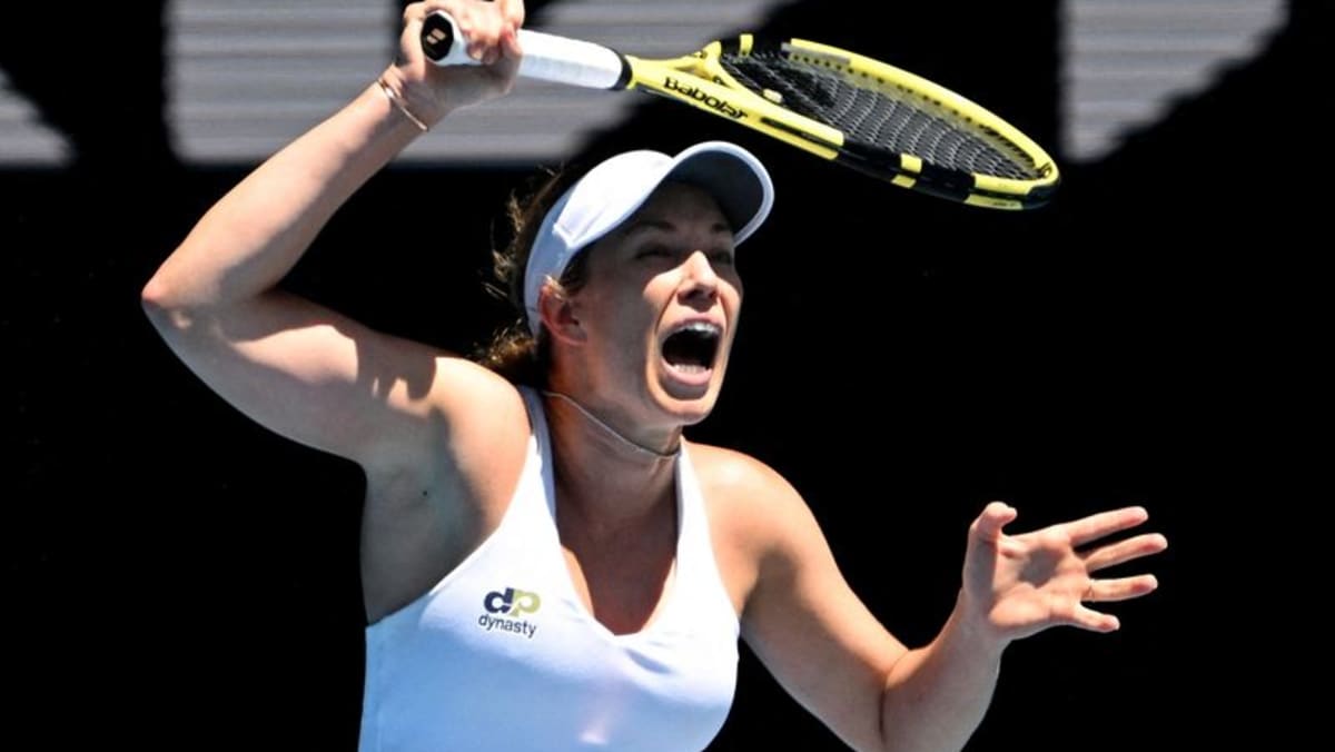 survives Halep and heat to reach maiden Grand Slam quarterfinal