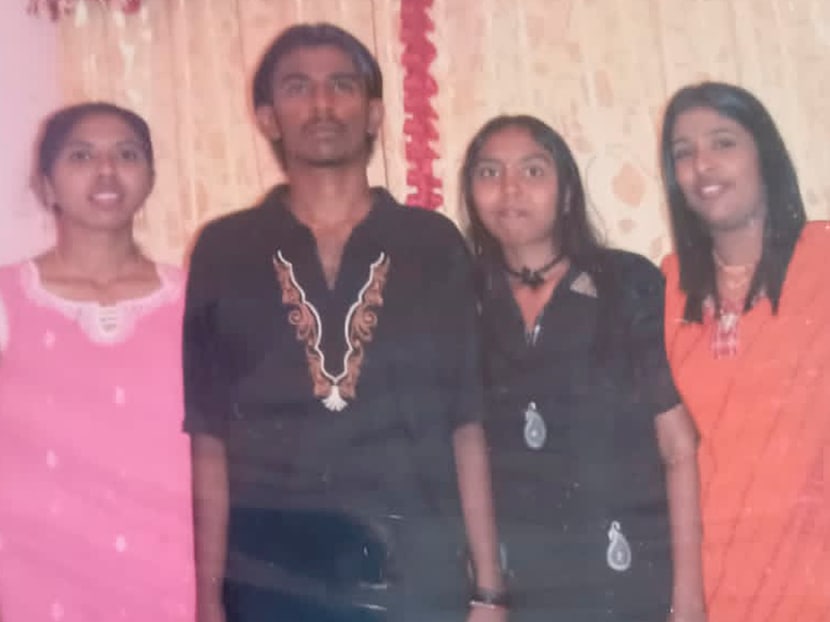 Undated handout photo shows Nagaenthran Dharmalingam (second from left) with his sister and cousins in Malaysia. 