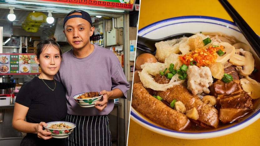 Hardworking Couple Opens Hawker Stall For The 3rd Time, Serves Nice Fish Maw Braised Pork Bee Hoon Hardworking Couple Opens Hawker Stall For The 3rd Time, Serves Nice Fish Maw Braised Pork Bee Hoon