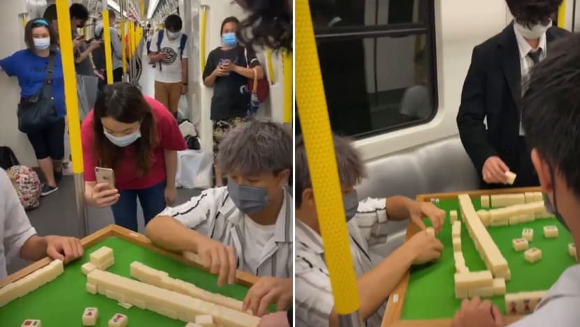 HK Instagrammers Set Up Mahjong Table On MTR Train & Confused Passengers