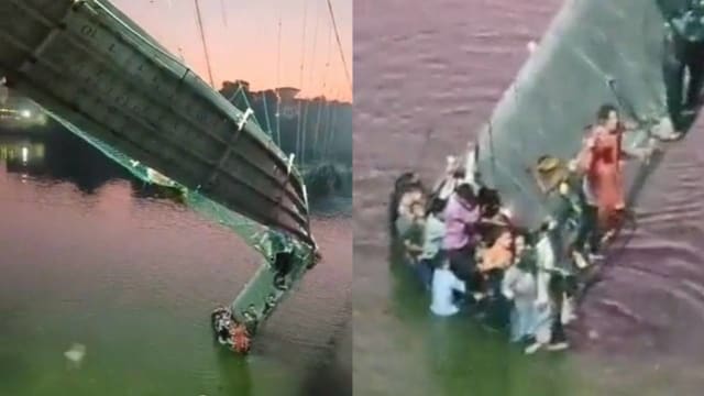 印度吊桥坍塌 数百人坠河32死