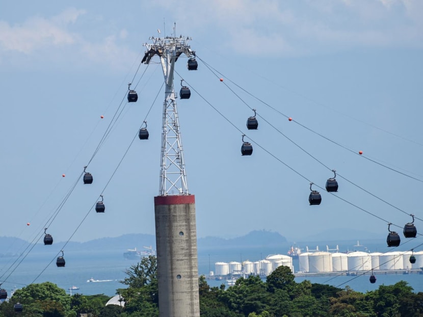 A view of Singapore Cable Car cabins on May 25, 2021.