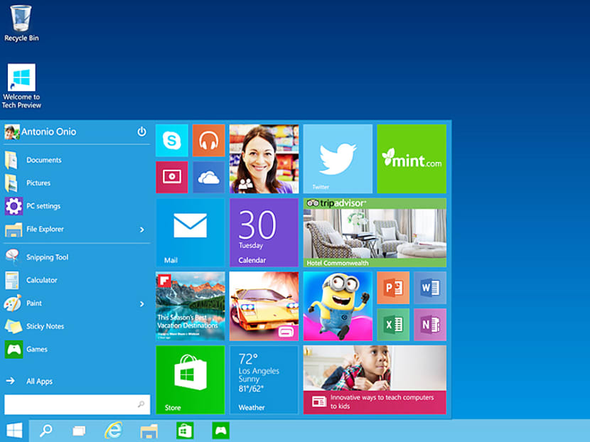 Windows 10 restores the Start Menu and will allow corporations to tailor the app store for their own users. Photo: AP