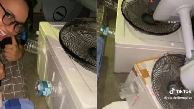 马国学生以9新元自制冷气机 对抗酷热天气