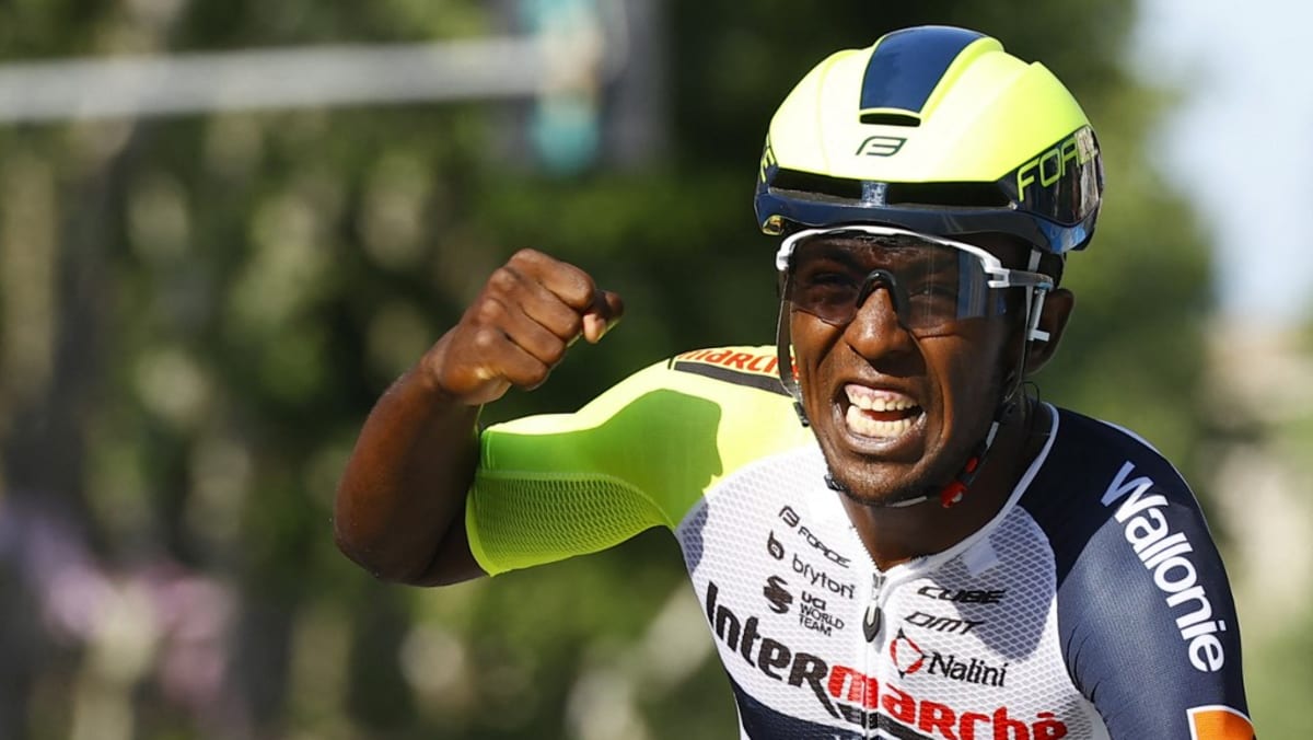 History-making Girmay injured as champagne cork mars Giro win