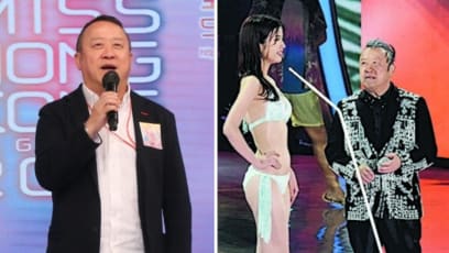 Eric Tsang Seen Putting In Effort To Look At Miss HK Delegates In Their Faces After He Was Accused Of Staring At Them In Their Bikinis