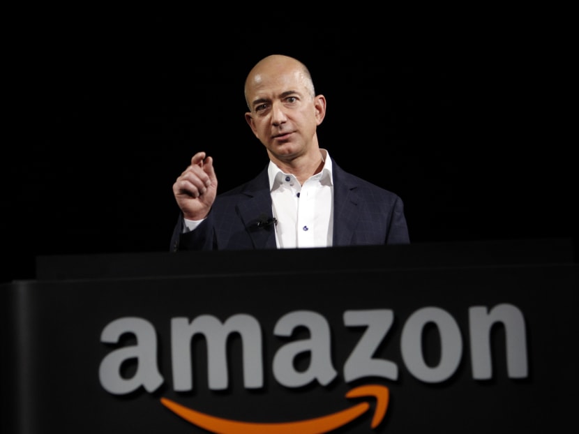 This Sept 6, 2012, file photo shows Jeff Bezos, CEO and founder of Amazon, at the introduction of the new Amazon Kindle Fire HD and Kindle Paperwhite personal devices, in Santa Monica, California. Photo: AP