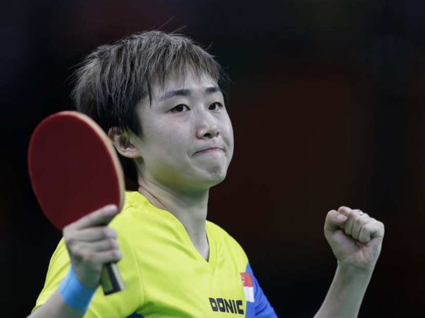 Singapore's Feng Tianwei in action at last August's Rio Olympics. She now stands a chance of being selected for the 2020 Tokyo Games. Photo: AP