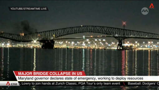 Bridge in Baltimore collapses after being struck by Singapore-flagged ship