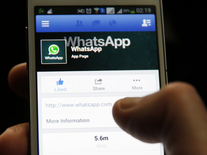 Facebook’s WhatsApp is working with start-up Open Whisper Systems to make 
the change. 
PHOTO: REUTERS