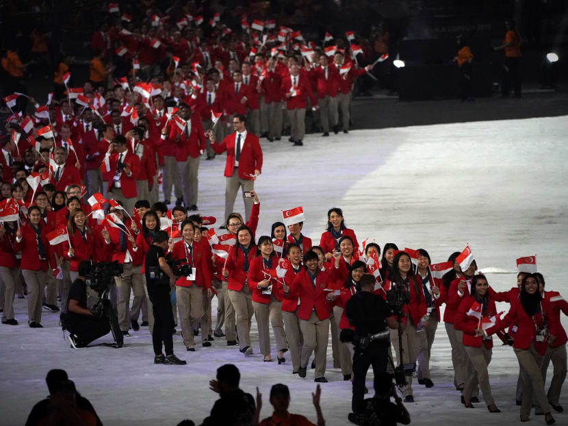 The Team Singapore contingent at the opening ceremony of the SEA Games. Photo: Jason Quah/TODAY