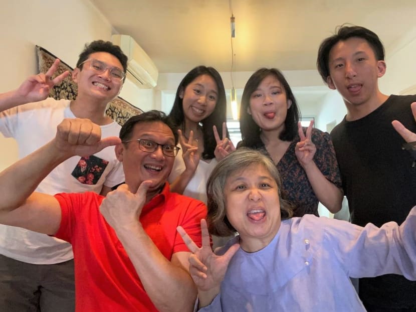 TODAY journalist Tessa Oh (back row, second from right) at a lunch with her paternal family at home to mark Chinese New Year on Feb 12, 2021. The family decided to take a “fun shot” to reflect the festive mood of the day.