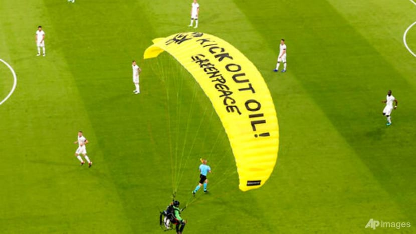 Football: Greenpeace parachutist delays start to Germany and France Euro 2020 opener