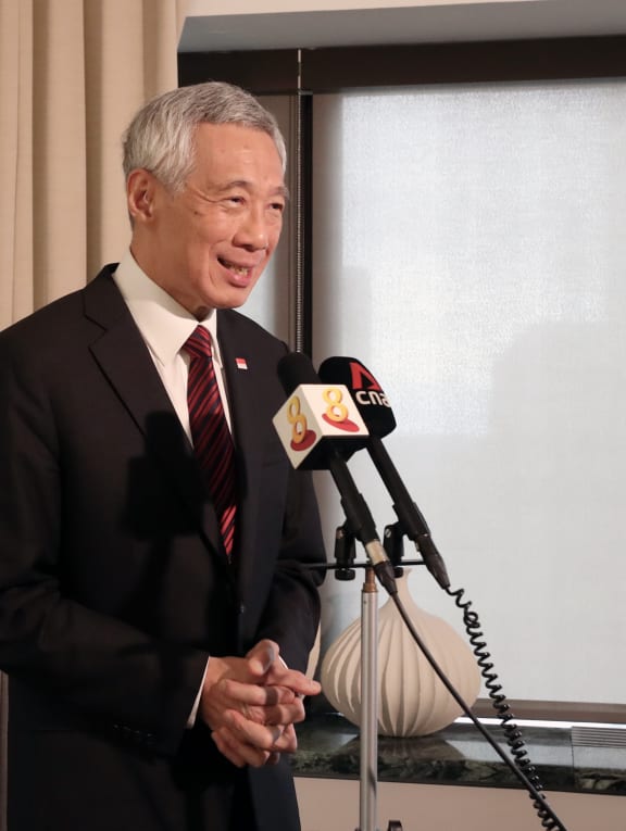 Prime Minister Lee Hsien Loong speaking to Singaporean media at the end of his working visit to the United States.