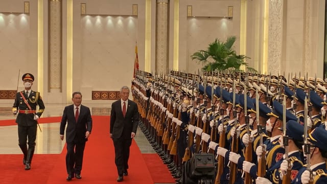 李显龙总理访中国 李强为他举行欢迎仪式