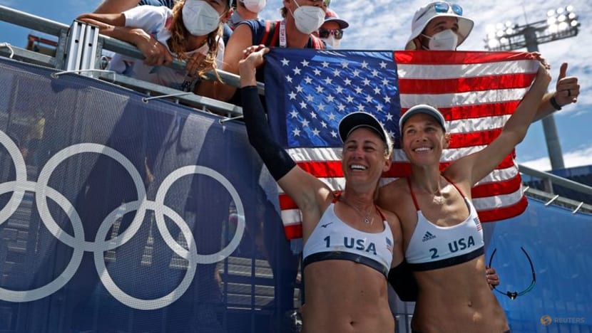 Olympics-Beach volleyball-US Ross, Klineman win gold in Tokyo Games Olympics-Beach volleyball-US Ross, Klineman win gold in Tokyo Games
