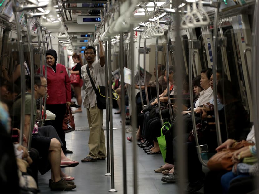 Commuters on the North-South Line. TODAY file photo