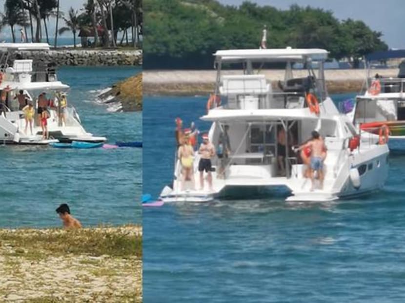 Photos and videos of a gathering on a yacht were shared widely on social media. Photos and videos of a gathering on a yacht were shared widely on social media.