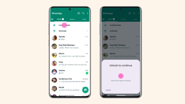 WhatsApp推出新功能Chat Lock 用户可锁定对话更有隐私