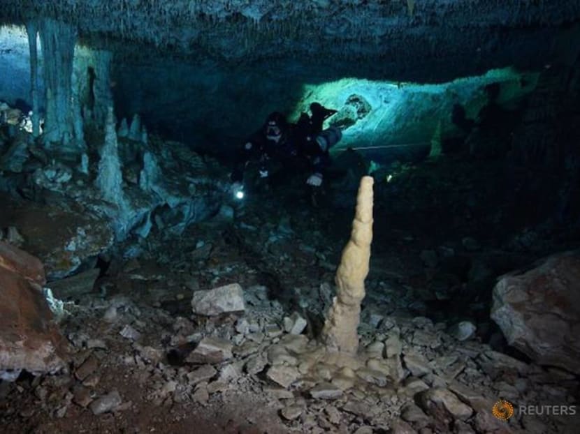 Prehistoric ochre mining operation found in submerged Mexican caves Prehistoric ochre mining operation found in submerged Mexican caves