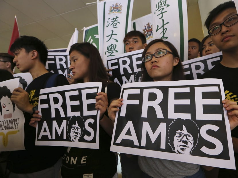 Hong Kong students protest near Singapore consulate urging Amos Yee's release