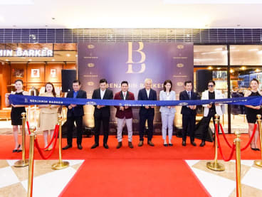 The grand opening of suits retailer Benjamin Barker's first boutique in Hanoi, Vietnam in May last year. 