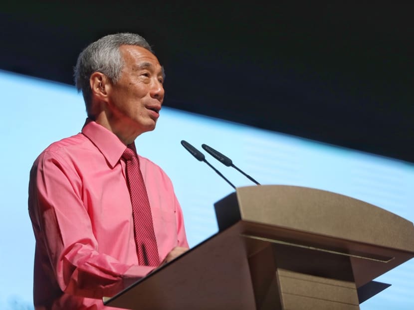 Prime Minister Lee Hsien Loong at the 40th anniversary celebration of the Speak Mandarin Campaign. Speaking in Mandarin, Mr Lee said that the Speak Mandarin Campaign “must adapt to this major shift”.
