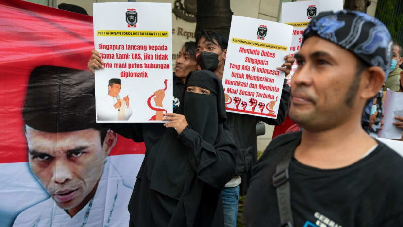Protests at Singapore’s embassy in Jakarta, consulate-general in Medan over decision to deny preacher entry Protests at Singapore’s embassy in Jakarta, consulate-general in Medan over decision to deny preacher entry