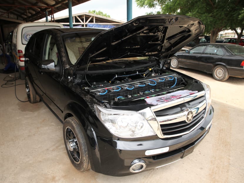 This file photo taken on Feb 12, 2014 shows a Kantanka car at the Apostle Safo Technology Research Centre in Gomoa Mpota, Ghana. Photo: AFP