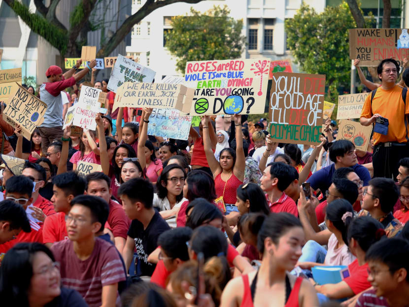 The scene at the climate rally at Hong Lim Park on Saturday, Sept 21.