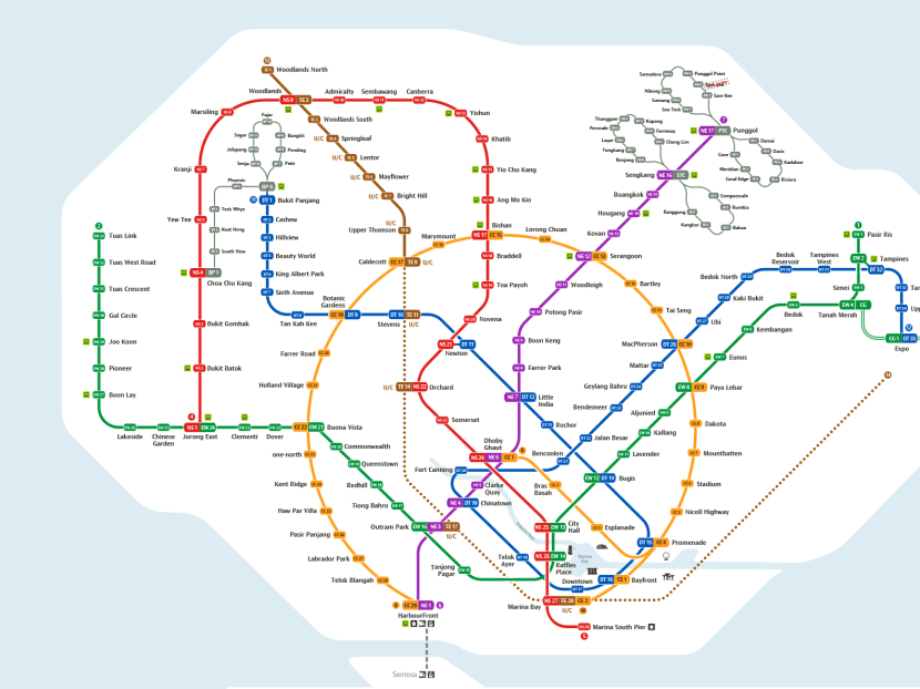The new MRT system map.